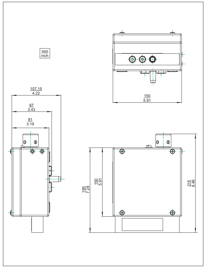 DIMENSIONS SRP981 Special version in Stainless Steel housing